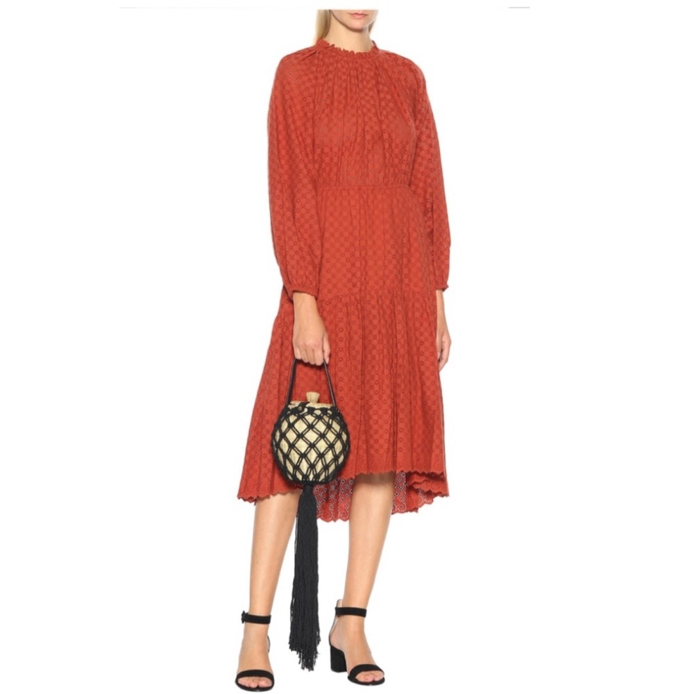 Ulla Johnson “Ambre” Cotton Eyelet Lace Midi Dress Sz 6